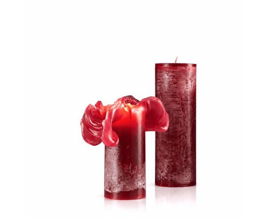 Bika Candles Lotuskerze Weinrot vereist mit 17 cm Höhe