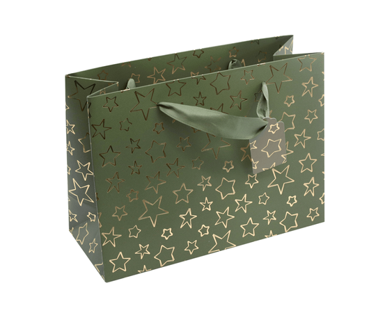 Artoz Pure Shopper M Geschenktasche Stern grün 27 × 20 × 11 cm